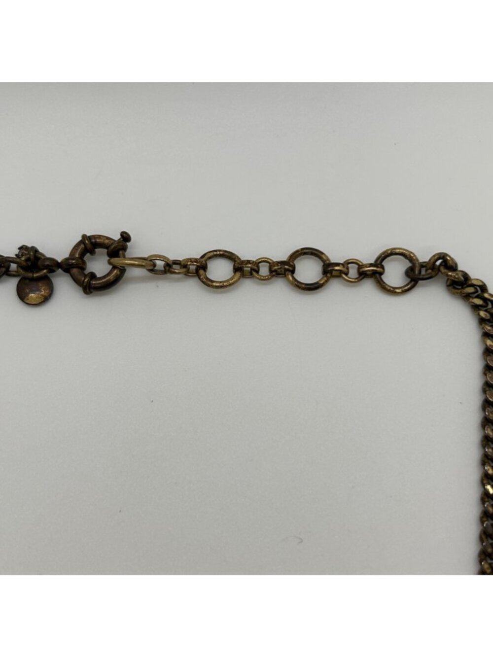 J.Crew Moody Black Necklace Teardrop Rhinestone Statement Antique Gold Bib - Picture 7 of 9